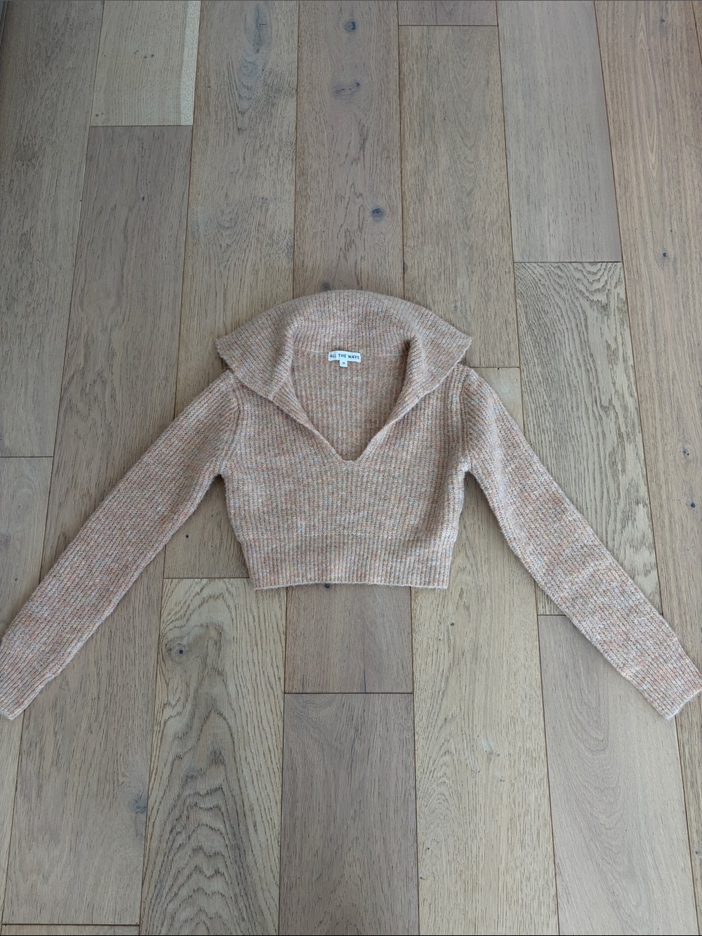 Cozy Ribbed Cropped Cowl Sweater in Rose Taupe by all the ways